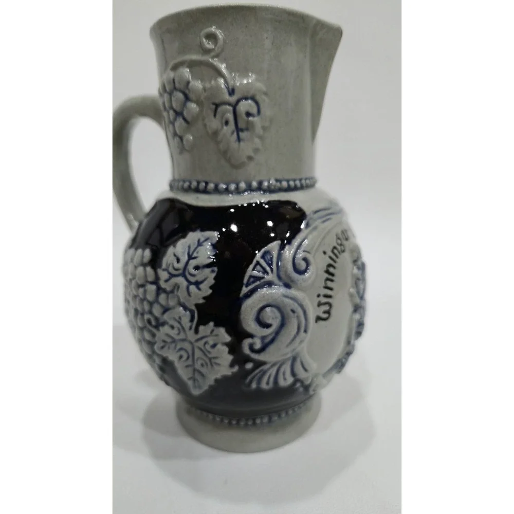 Vintage Marzi & Remy German Salt Glaze Stoneware Pitcher Winninger Weinhex Jug